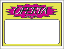Etiqueta de oferta grande amarela