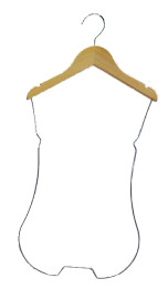 Silhueta Colan expositor de roupa aramado