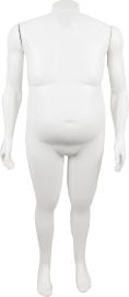 Manequim adulto masculino gordo branco sem cabe�a branco pl�stico