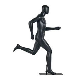 Manequim masculino atltico importado de fibra correndo preto